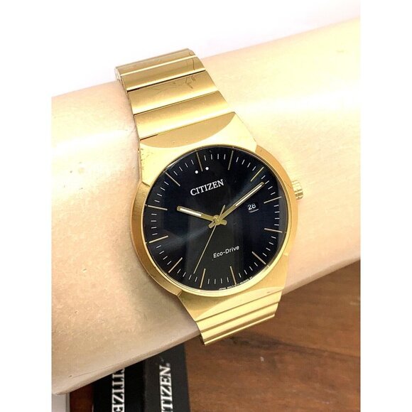 Citizen Men's Watch BM7582-56E Eco Drive Black Dial Gold Stainless Steel… - Picture 10 of 13